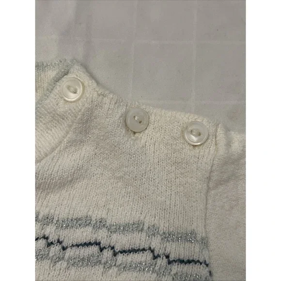 Kid 'n Cotton Knits Styled Sternberg Vintage Romper 6m Month Blue White‎ - Picture 4 of 6